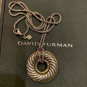 David Yurman necklace. Chain is 18” long. Bonus David Yuman free ornament!